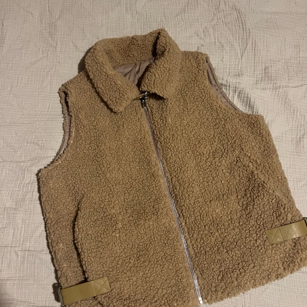 Cozy Tan Sherpa Vest